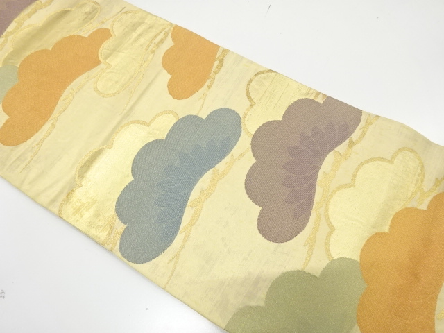 JAPANESE KIMONO / ANTIQUE FUKURO OBI / SILK / WOVEN PINE